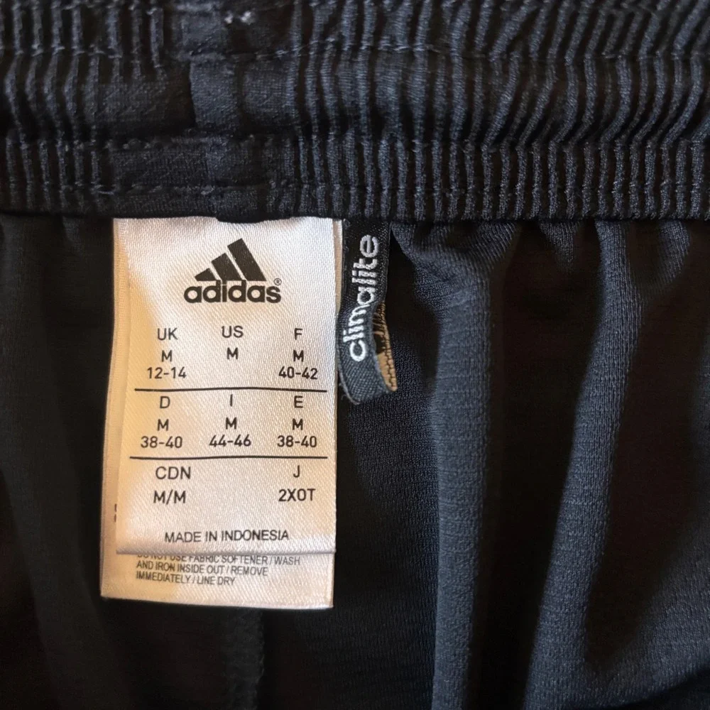 Adidas Climalite Shorts Womens Medium Black Pink 3-Stripe Y2K Athletic Gym